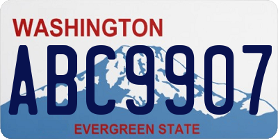 WA license plate ABC9907
