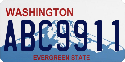 WA license plate ABC9911