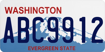 WA license plate ABC9912