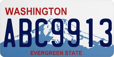 WA license plate ABC9913