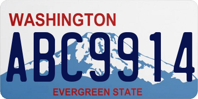 WA license plate ABC9914