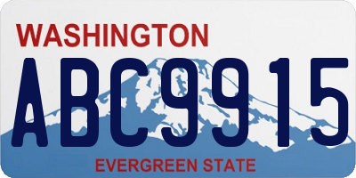 WA license plate ABC9915