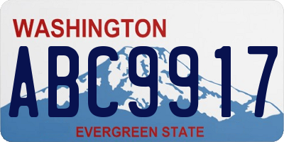 WA license plate ABC9917