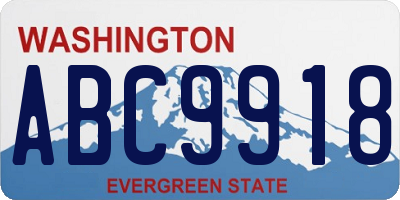 WA license plate ABC9918