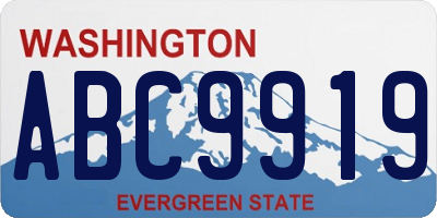 WA license plate ABC9919