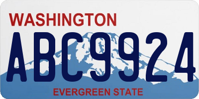 WA license plate ABC9924