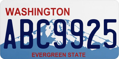 WA license plate ABC9925