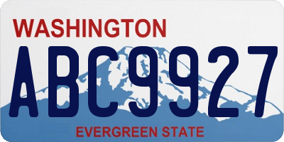 WA license plate ABC9927
