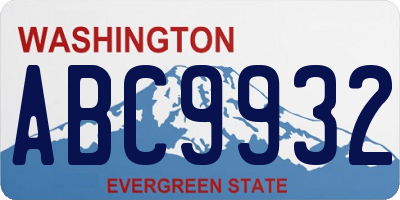 WA license plate ABC9932