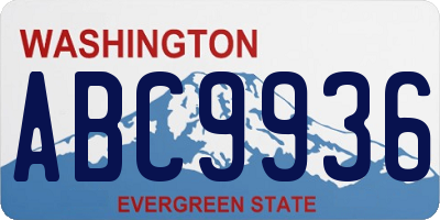 WA license plate ABC9936