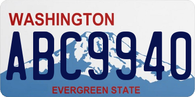 WA license plate ABC9940