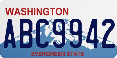 WA license plate ABC9942