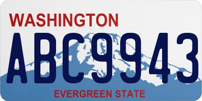WA license plate ABC9943