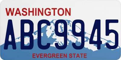 WA license plate ABC9945