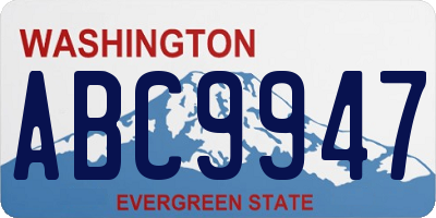 WA license plate ABC9947