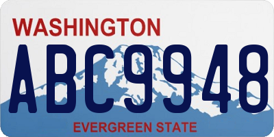 WA license plate ABC9948