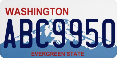 WA license plate ABC9950