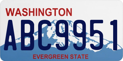 WA license plate ABC9951