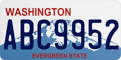 WA license plate ABC9952