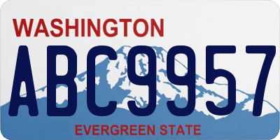 WA license plate ABC9957