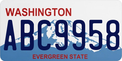 WA license plate ABC9958