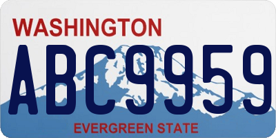 WA license plate ABC9959