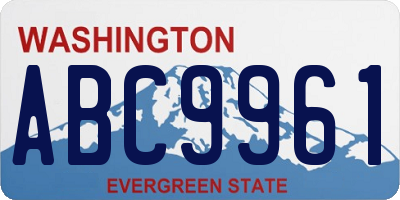 WA license plate ABC9961