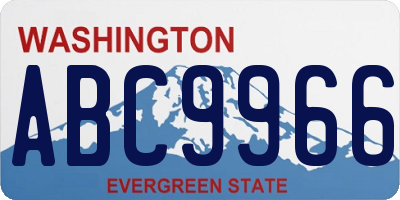 WA license plate ABC9966