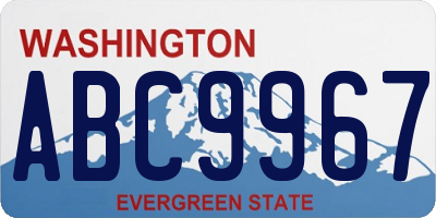 WA license plate ABC9967