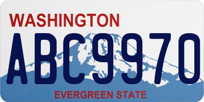 WA license plate ABC9970