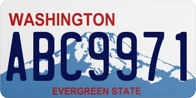 WA license plate ABC9971