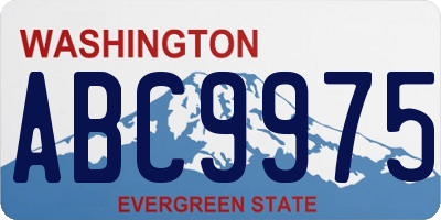WA license plate ABC9975