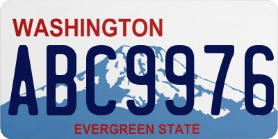 WA license plate ABC9976