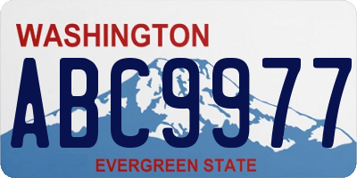 WA license plate ABC9977