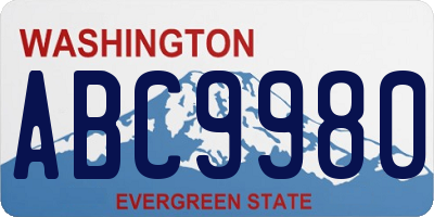 WA license plate ABC9980
