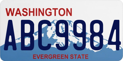 WA license plate ABC9984