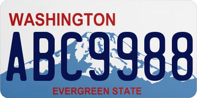 WA license plate ABC9988