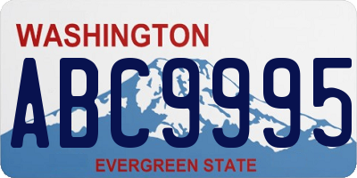 WA license plate ABC9995