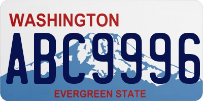 WA license plate ABC9996