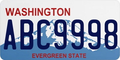 WA license plate ABC9998