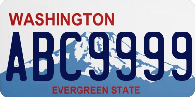 WA license plate ABC9999