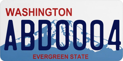WA license plate ABD0004
