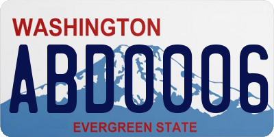 WA license plate ABD0006