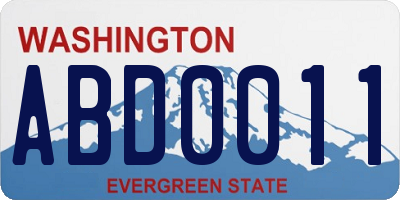 WA license plate ABD0011