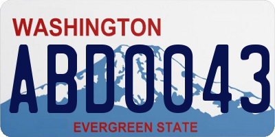 WA license plate ABD0043