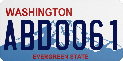 WA license plate ABD0061