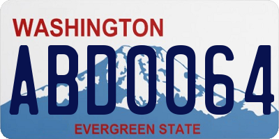 WA license plate ABD0064