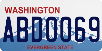 WA license plate ABD0069