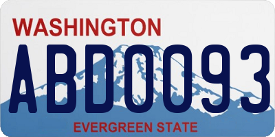 WA license plate ABD0093