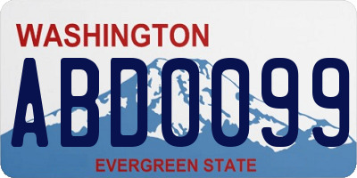WA license plate ABD0099